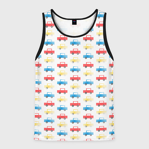 Мужская майка без рукавов Детские машинки / 3D-Черный – фото 1