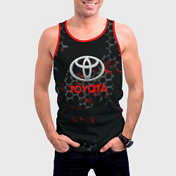 Майка-безрукавка мужская Toyota краски броня, цвет: 3D-красный — фото 2