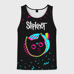 Майка-безрукавка мужская Slipknot - rock star cat, цвет: 3D-черный