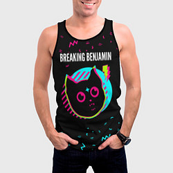 Майка-безрукавка мужская Breaking Benjamin - rock star cat, цвет: 3D-черный — фото 2