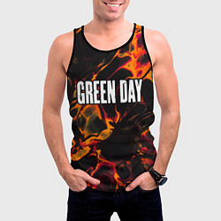 Майка-безрукавка мужская Green Day red lava, цвет: 3D-черный — фото 2