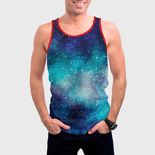 Мужская майка без рукавов Космические туманности / 3D-Красный – фото 3