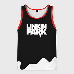 Майка-безрукавка мужская Linkin park краска белая, цвет: 3D-красный