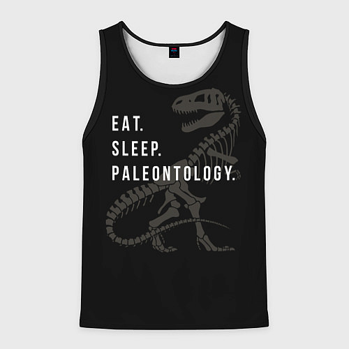 Мужская майка без рукавов Eat sleep paleontology / 3D-Черный – фото 1