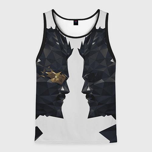 Мужская майка без рукавов Адам Дженсен в отражении deus ex / 3D-Черный – фото 1