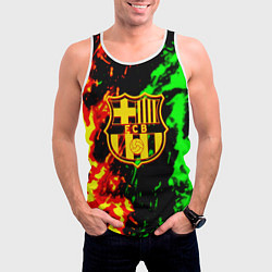 Майка-безрукавка мужская Barcelona огненное лого, цвет: 3D-белый — фото 2