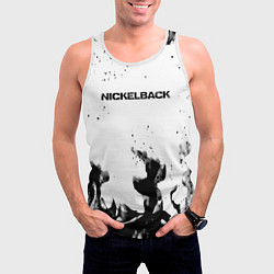 Майка-безрукавка мужская Nickelback серый дым рок, цвет: 3D-белый — фото 2