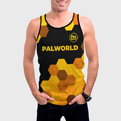 Майка-безрукавка мужская Palworld - gold gradient посередине, цвет: 3D-черный — фото 2