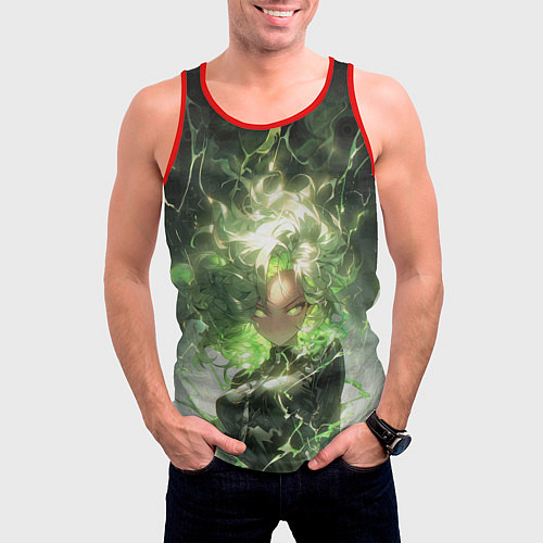 Мужская майка без рукавов Яростная Тацумаки / 3D-Красный – фото 3