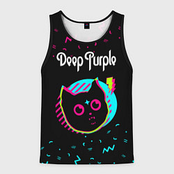Майка-безрукавка мужская Deep Purple - rock star cat, цвет: 3D-черный