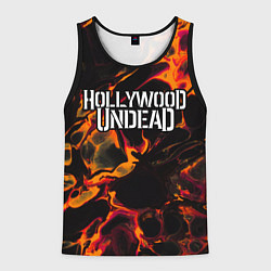 Майка-безрукавка мужская Hollywood Undead red lava, цвет: 3D-черный