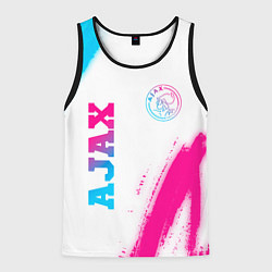 Майка-безрукавка мужская Ajax neon gradient style вертикально, цвет: 3D-черный