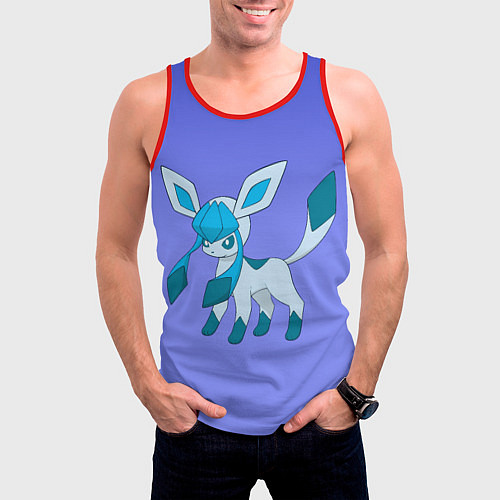 Мужская майка без рукавов Glaceon Pokemon / 3D-Красный – фото 3