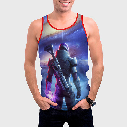 Мужская майка без рукавов Mass Effect - andromeda ai art / 3D-Красный – фото 3