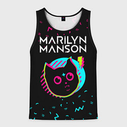 Майка-безрукавка мужская Marilyn Manson - rock star cat, цвет: 3D-черный