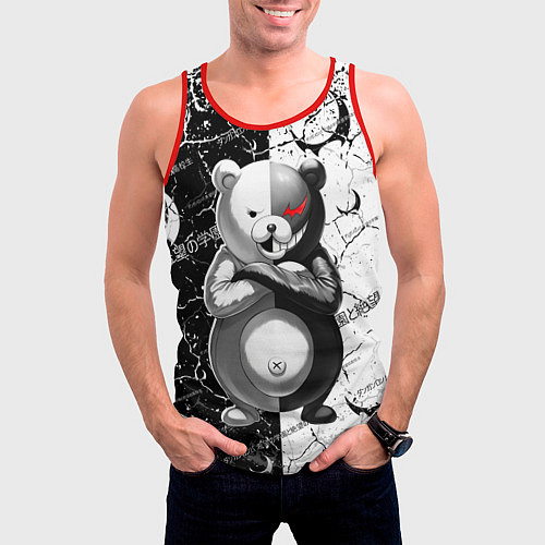 Мужская майка без рукавов Monokuma - Danganronpa / 3D-Красный – фото 3