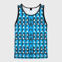 Майка-безрукавка мужская Узор из треугольников синий, цвет: 3D-черный