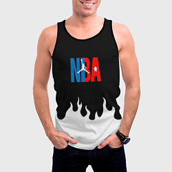 Майка-безрукавка мужская Баскетбол нба огонь, цвет: 3D-черный — фото 2