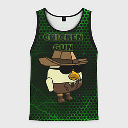 Майка-безрукавка мужская Chicken gun green, цвет: 3D-черный