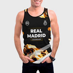 Майка-безрукавка мужская Real Madrid legendary sport fire, цвет: 3D-черный — фото 2