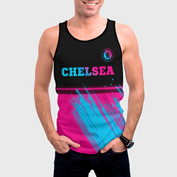 Майка-безрукавка мужская Chelsea - neon gradient посередине, цвет: 3D-черный — фото 2