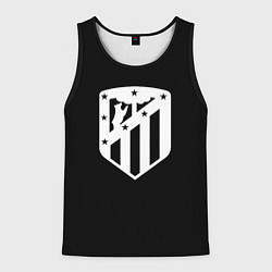 Майка-безрукавка мужская Атлетико Мадрид белое лого фк, цвет: 3D-черный