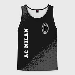 Майка-безрукавка мужская AC Milan sport на темном фоне вертикально, цвет: 3D-черный