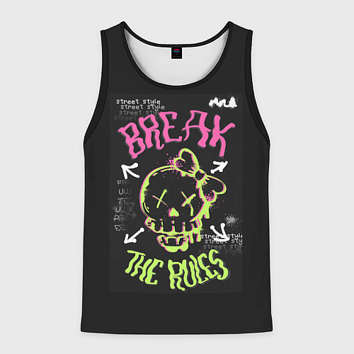 Мужская майка без рукавов Break the rules / 3D-Черный – фото 1