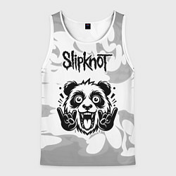 Майка-безрукавка мужская Slipknot рок панда на светлом фоне, цвет: 3D-белый