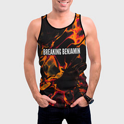 Майка-безрукавка мужская Breaking Benjamin red lava, цвет: 3D-черный — фото 2