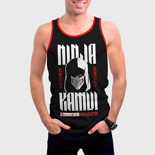 Мужская майка без рукавов Ninja Kamui Revenge controls you / 3D-Красный – фото 3