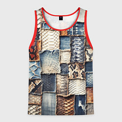 Мужская майка без рукавов Змеиная кожа - пэчворк