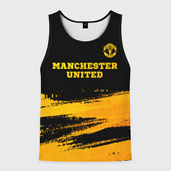 Майка-безрукавка мужская Manchester United - gold gradient посередине, цвет: 3D-черный