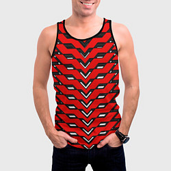 Майка-безрукавка мужская Красная броня с белыми прорезями, цвет: 3D-черный — фото 2