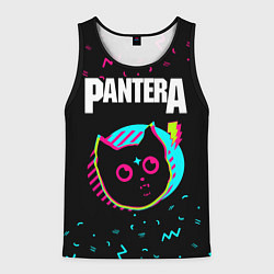 Майка-безрукавка мужская Pantera - rock star cat, цвет: 3D-черный