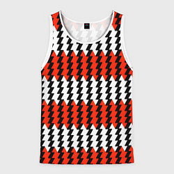 Мужская майка без рукавов Вертикальные красно-белые полосы
