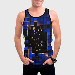 Майка-безрукавка мужская Окно в пространство - синие кубы, цвет: 3D-черный — фото 2