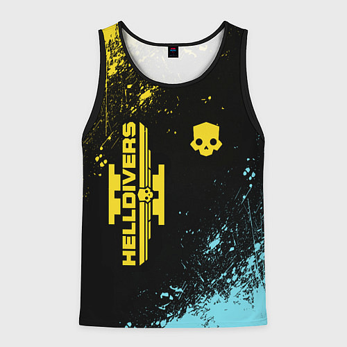 Мужская майка без рукавов Helldivers 2: Skull Logo / 3D-Черный – фото 1