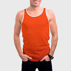 Майка-безрукавка мужская Пылкий красно-оранжевый градиент, цвет: 3D-белый — фото 2