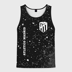Майка-безрукавка мужская Atletico Madrid sport на темном фоне вертикально, цвет: 3D-черный