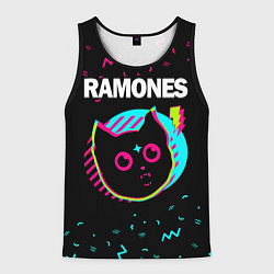 Майка-безрукавка мужская Ramones - rock star cat, цвет: 3D-черный