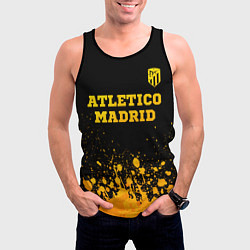 Майка-безрукавка мужская Atletico Madrid - gold gradient посередине, цвет: 3D-черный — фото 2