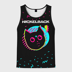 Майка-безрукавка мужская Nickelback - rock star cat, цвет: 3D-черный