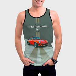 Майка-безрукавка мужская Porsche спортивный немецкий автомобиль, цвет: 3D-черный — фото 2