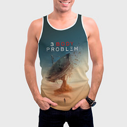 Майка-безрукавка мужская 3 Body Problem - satellite, цвет: 3D-белый — фото 2