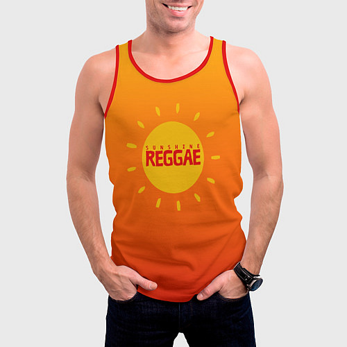 Мужская майка без рукавов Orange sunshine reggae / 3D-Красный – фото 3