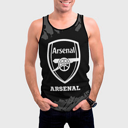 Майка-безрукавка мужская Arsenal sport на темном фоне, цвет: 3D-черный — фото 2
