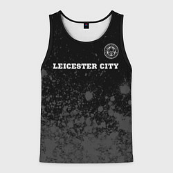 Майка-безрукавка мужская Leicester City sport на темном фоне посередине, цвет: 3D-черный