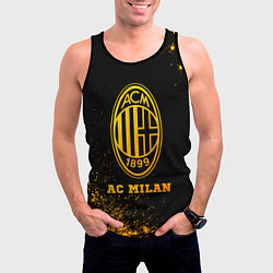 Майка-безрукавка мужская AC Milan - gold gradient, цвет: 3D-черный — фото 2