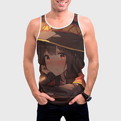 Майка-безрукавка мужская Konosuba Мэгумин cute, цвет: 3D-белый — фото 2